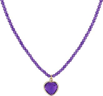 Jewelmak 14K Pink Amethyst Necklace