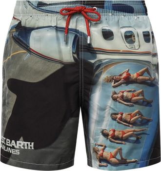 MC2 Saint Barth Badmode, Heren, Veelkleurig, L, Gustavia Placed Print Zwemshort