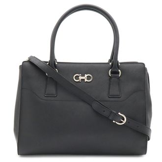 Ferragamo Black Leather Tote Bag (Pre-Owned)