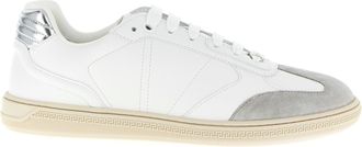 Versace White Calfskin Low Top Mens Sneakers