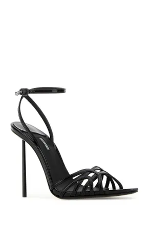 Le Silla Womens Black Leather Synthetic Bella Sandals Nero Scarpe Con Tacco High Heel Shoes