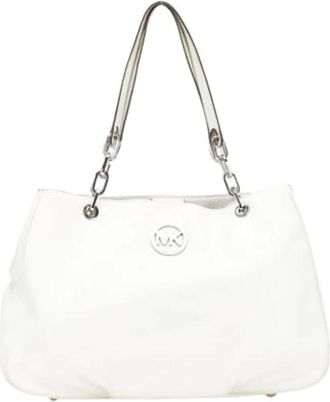 Michael Kors Pre-owned Shoulder Bags, female, White, Size: ONE SIZE Pre-owned Leather Shoulder Bag