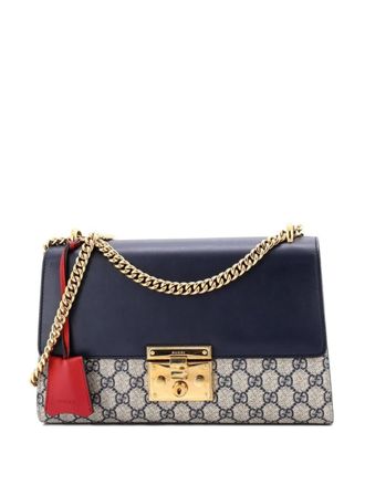 Gucci Padlock GG Coated Canvas and Leather Medium shoulder bag - women - Fabric/Leather - One Size - Blue
