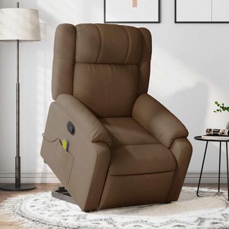 vidaXL Vidaxl - Silla De Masaje Reclinable De Pie De Tela Marr&oacute;n