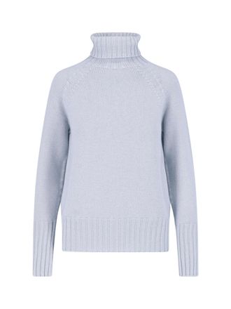Drumohr Light Blue Merino Wool Turtleneck Sweater