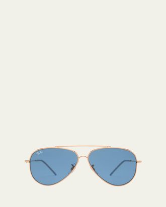 Ray-Ban Golden Metal & Plastic Aviator Sunglasses