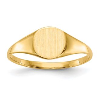 Diamond2Deal 14k Yellow Gold Closed Back Signet Ring