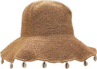 Rails Crete Shell-embellished Straw Bucket hat - Tan - One Size