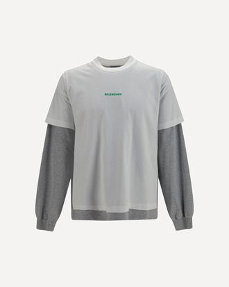 Balenciaga Double-sleeve cotton T-shirt Male XL