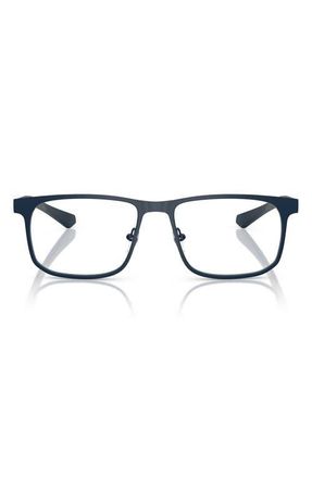 Emporio Armani 55mm Square Optical Glasses in Matte Blue /Demo Lens at Nordstrom