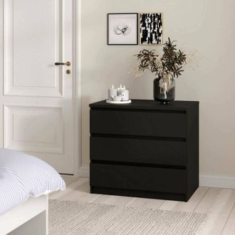 Dmora Cassettiera Artic, Settimino Multiuso, Com&ograve; Camera Da Letto, Mobile Con Cassetti, 77x50 H70 Cm, Nero - Dmora