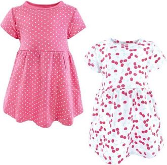 Hudson Baby Cozy Stylish All-Season Baby Dress 2Pk in Cherries at Nordstrom, Size 5T