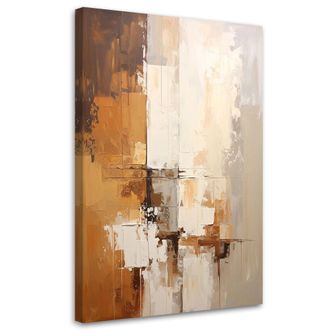 Feeby Cuadro Sobre Lienzo, Abstracci&oacute;n Moderna En Beige, 80x120