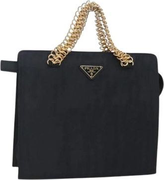 Prada Pre-owned Vintage Handtas - Dames - Vintage Handtas - Blauw - ONE Size - Leer - Vintage