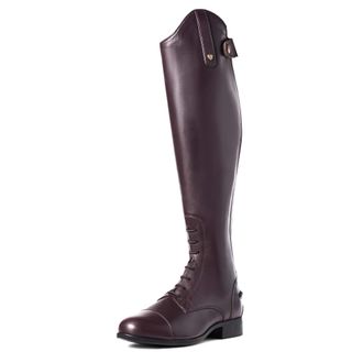 Ariat Womens Heritage Contour II Field Zip Tall Riding Boots in Sienna Leather, B Medium Width, Short Height, Regular Calf, Size 4.5, by Ariat