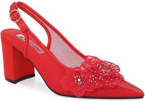 Lady Couture Ballroom Pointed Toe Slingback Pump in Red at Nordstrom Rack, Size 12