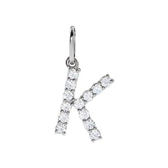 Diamond2Deal 14k Gold 1/5ct Lab-Grown Diamond Initial K Pendant