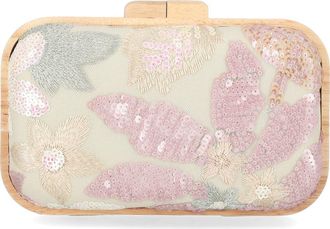 Jessica McClintock Noralee Embroidered Minaud&egrave;re in Blush at Nordstrom Rack