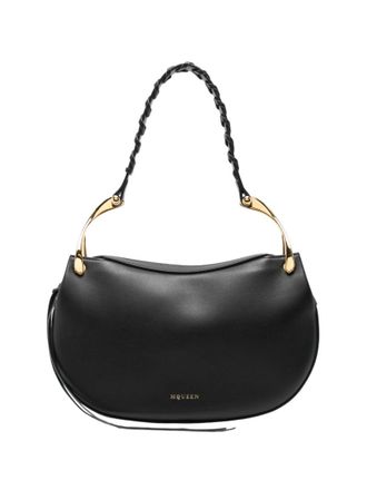 Alexander McQueen Black Wishbone Large Shoulder Bag