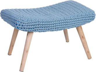 Wanderlust Deco Banqueta de madera y algod&oacute;n 67 x 30 x 43h cm