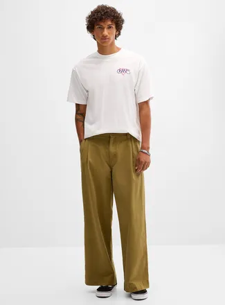 Vans Mens Authentic wide-leg pleated chinos Loose fit