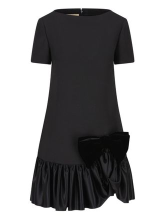 Valentino Garavani Bow Detail Wool And Silk Mini Dress