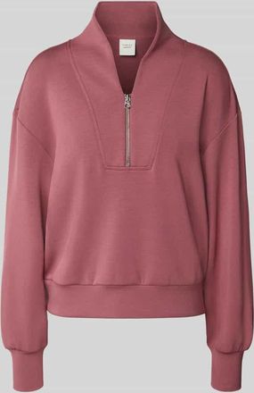 Varley Sweatshirt mit Stehkragen und Reißverschluss Modell davidson in Dunkelrot Melange, Größe XS