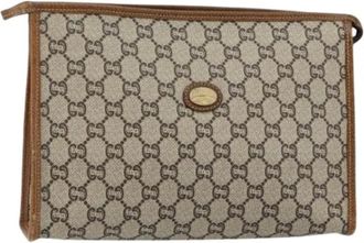 Gucci Pre-owned Clutches, female, Beige, Size: ONE SIZE Pre-owned Leather Clutch