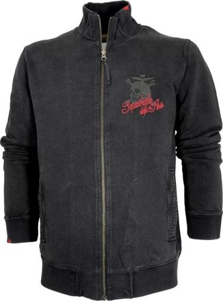 Aeronautica Militaire Luchtvaart Squad Zip-Up Sweater - Heren - Vesten met rits - Zwart - M - Katoen - Hoodies & sweatvesten