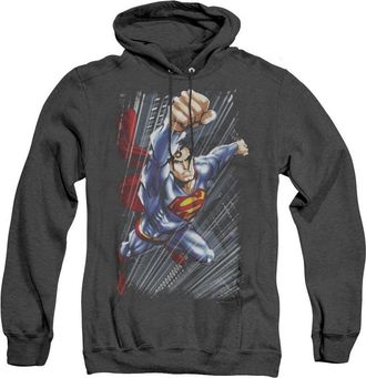 Gildan Superman Faster Than Adult Heather Hoodie / Hooded Sweatshirt