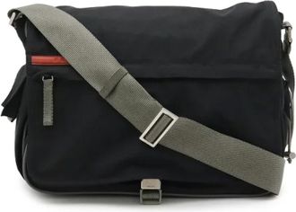 Prada Pre-owned Cross Body Bags, male, Black, Size: ONE SIZE Pre-owned Nylon shoulder-bags