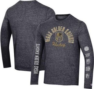 Champion Mens Champion Black Vegas Golden Knights Multi-Logo Tri-Blend Long Sleeve T-Shirt at Nordstrom, Size Small