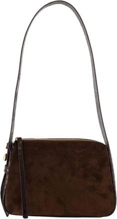Tory Burch Tassen, Dames, Bruin, ONE Size, Su&egrave;de, Kleine Romy Su&egrave;de Schoudertas