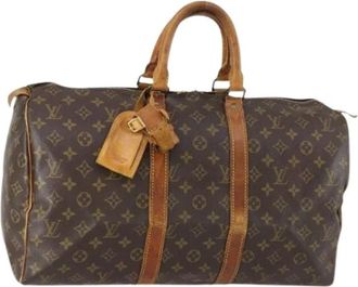 Louis Vuitton Pre-owned Weekend Bags, female, Brown, Size: ONE SIZE Pre-owned Vintage Canvas Weekend Bag