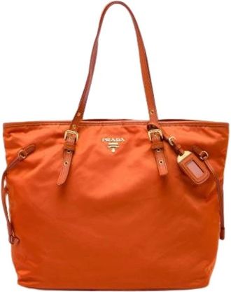 Prada Borsa Tote Vintage Pre-owned in Nylon - - Pre-owned - Donna - Arancione - ONE SIZE