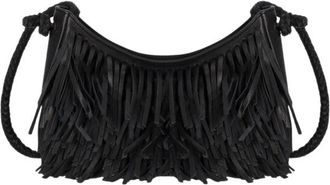 Dragon Diffusion Schoudertas met franjes - Dames - Tassen - Zwart - Maat: ONE Size
