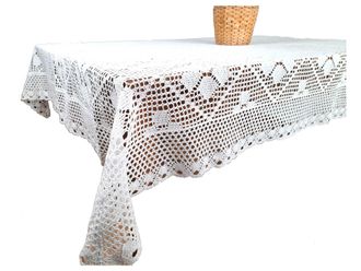 OEM Mantel De Hilo Blanco Natural 140/240, Mantel De Ganchillo De Algod&oacute;n Blanco