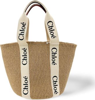 Chlo&eacute; Woody Medium Basket Bag Natural