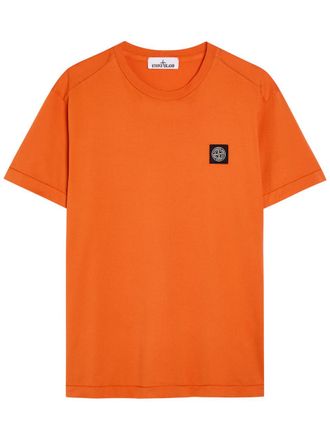 Stone Island Compass Logo Cotton T-shirt - Orange - Xxl