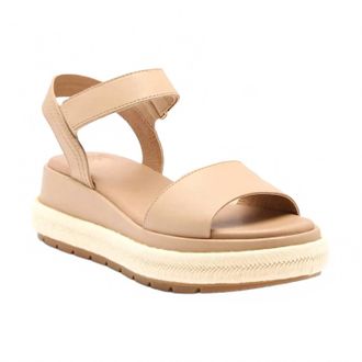 Sorel Womens Sunpeak Wedge Sandal In Honest Beige/chalk