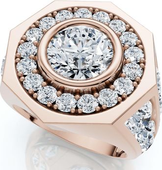 Pompeii3 Mens 8 1/2Ct Diamond Hexagon Anniversary Pinkie Ring Gold Lab Grown