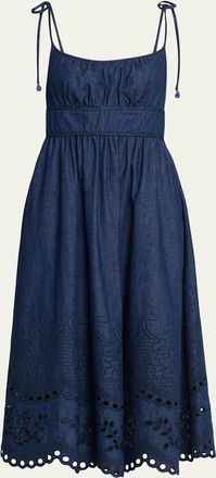 Zimmermann Mahon Broderie Denim Picnic Dress