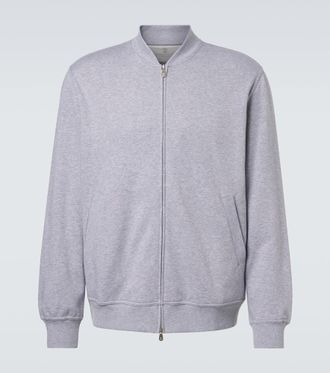 Brunello Cucinelli Cotton-blend jersey zip-up sweater