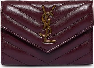 Saint Laurent Kleine gesteppte Nappalederbrieftasche Cassandre