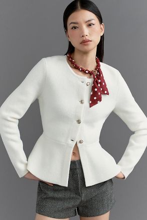 NVLT Sculpted Knit Collarless Blazer Jacket