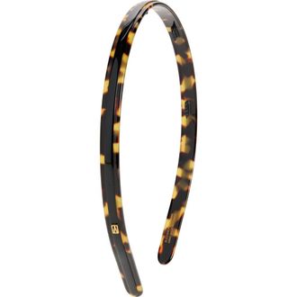 Alexandre de Paris Tortoiseshell Pattern Slim Headband in Black/Tortoise at Nordstrom