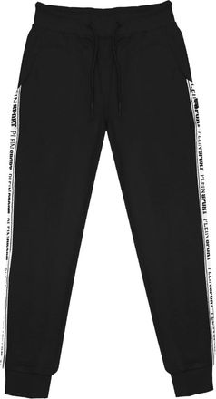 Plein Sport merk tape zwarte joggingbroek