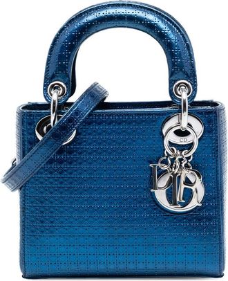 Dior Pre-owned Dior Mini Metallic Patent Microcannage Lady Dior Ladies 17-BO-0136