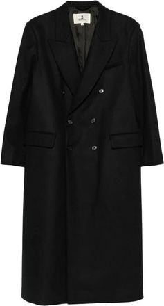 Barena Csd 5707 Double-Breasted Coat - Dames - Mantel - Zwart - XS - Leer - Jassen
