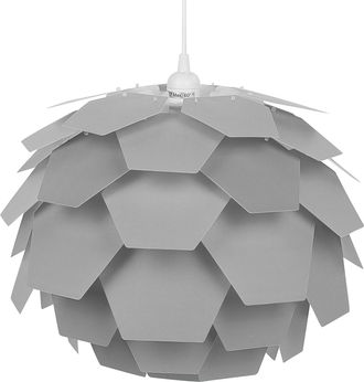 Beliani L&aacute;mpara De Techo Moderna Con Dise&ntilde;o Floral Pantalla Geom&eacute;trica Gris Peque&ntilde;a Segre